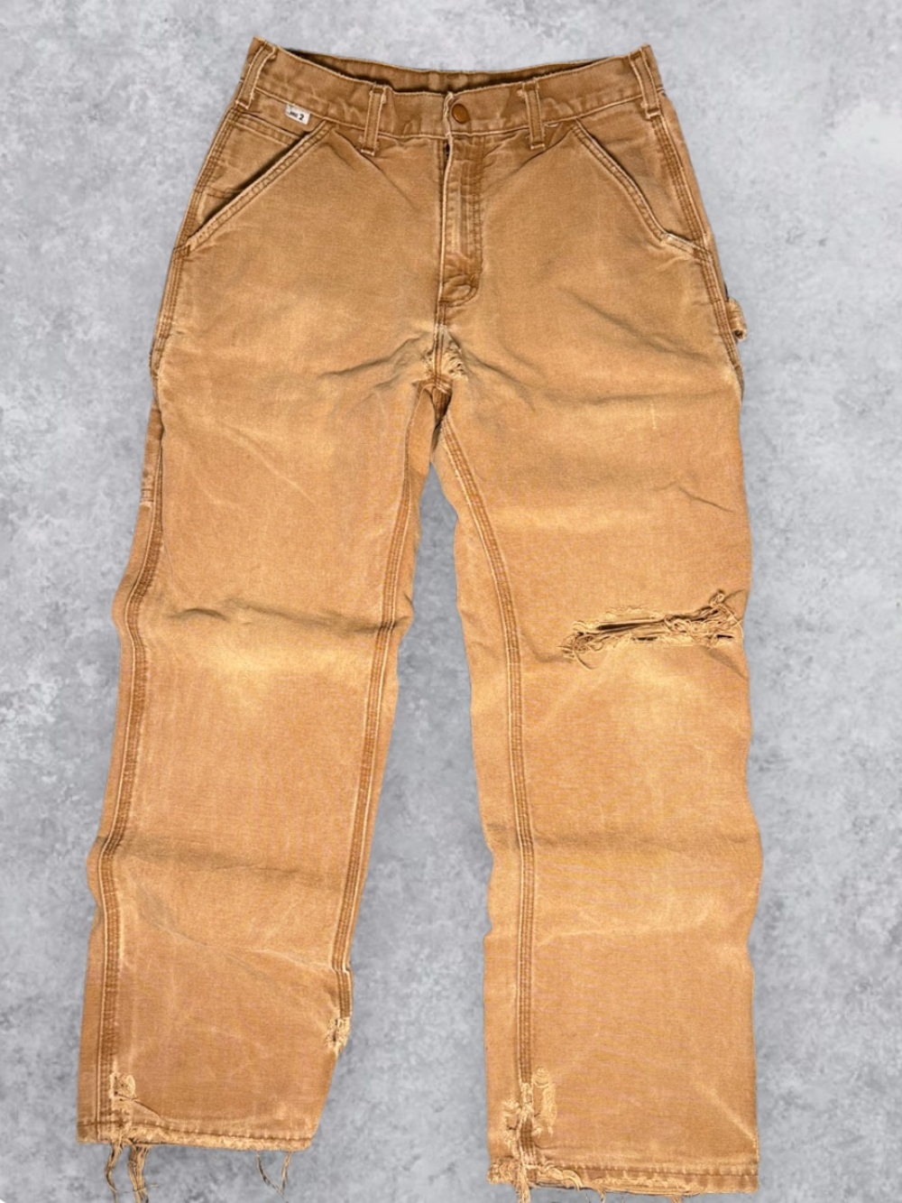 Thrashed Distressed Carhartt Utility Carpenter Pants Brown Men’s Size 30x30